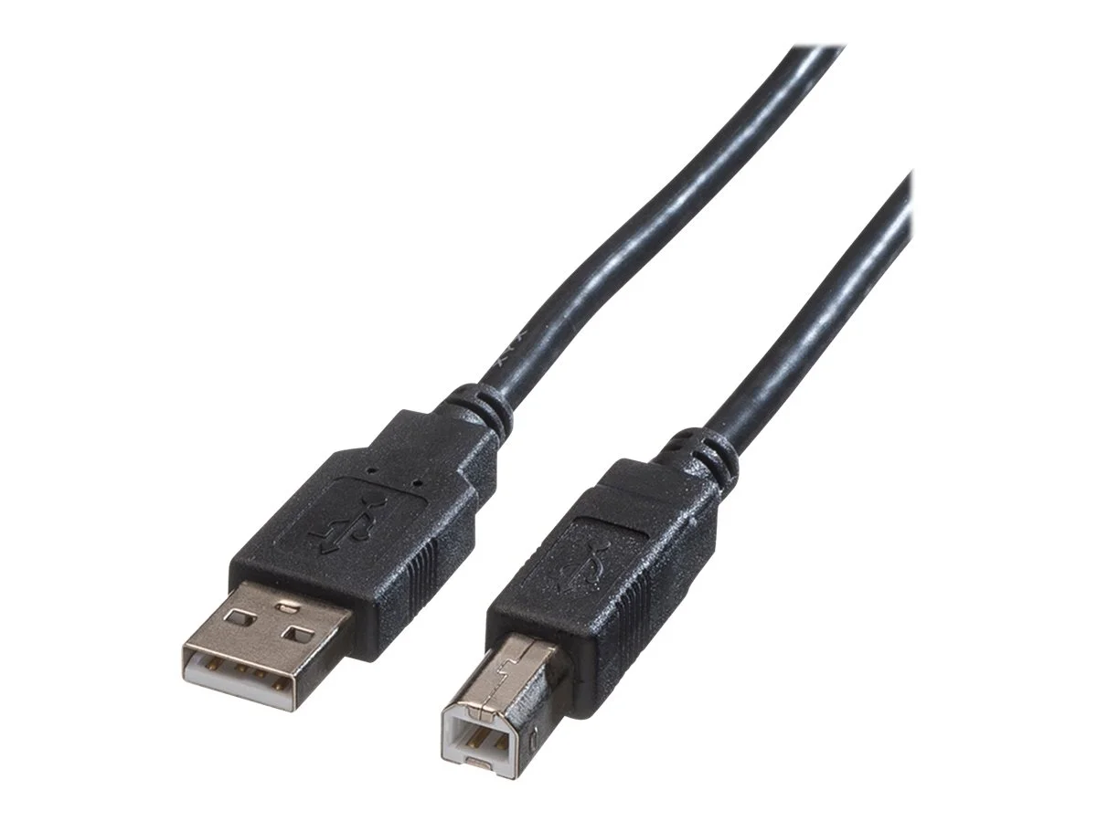 ROLINE USB2.0 Kabel Typ A-B schwarz 0,8m