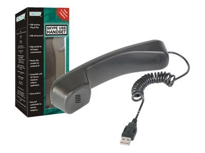 DIGITUS Telefon Hoerer USB schwarz