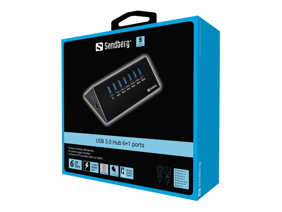 SANDBERG USB 3.0 Hub 7 ports