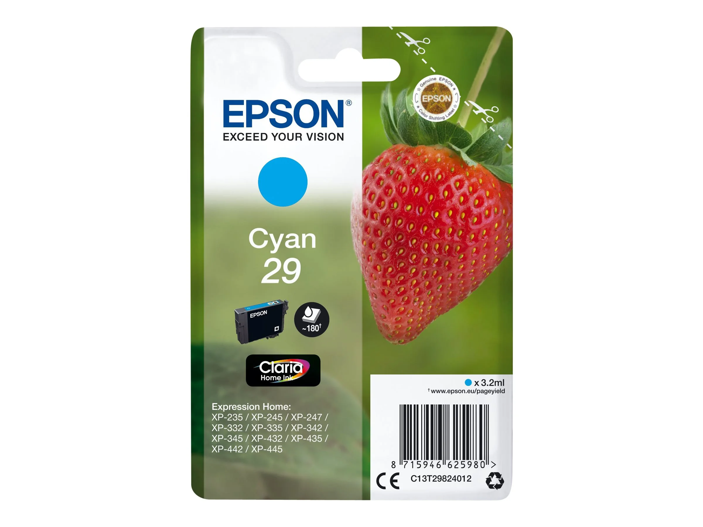 EPSON 1LB Singlepack Cyan 29 Claria Home