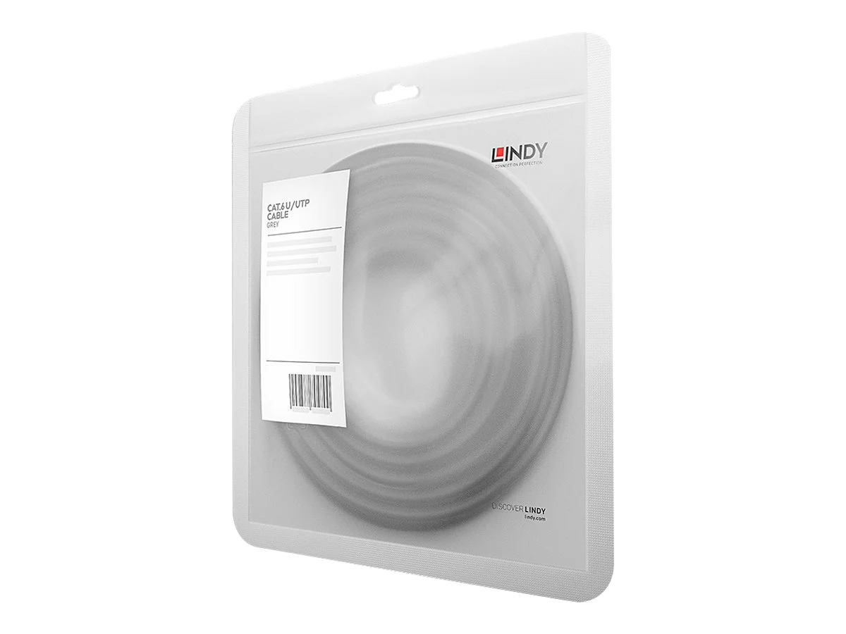 LINDY Cat.6 U/UTP Kabel, grau, 0,3m
