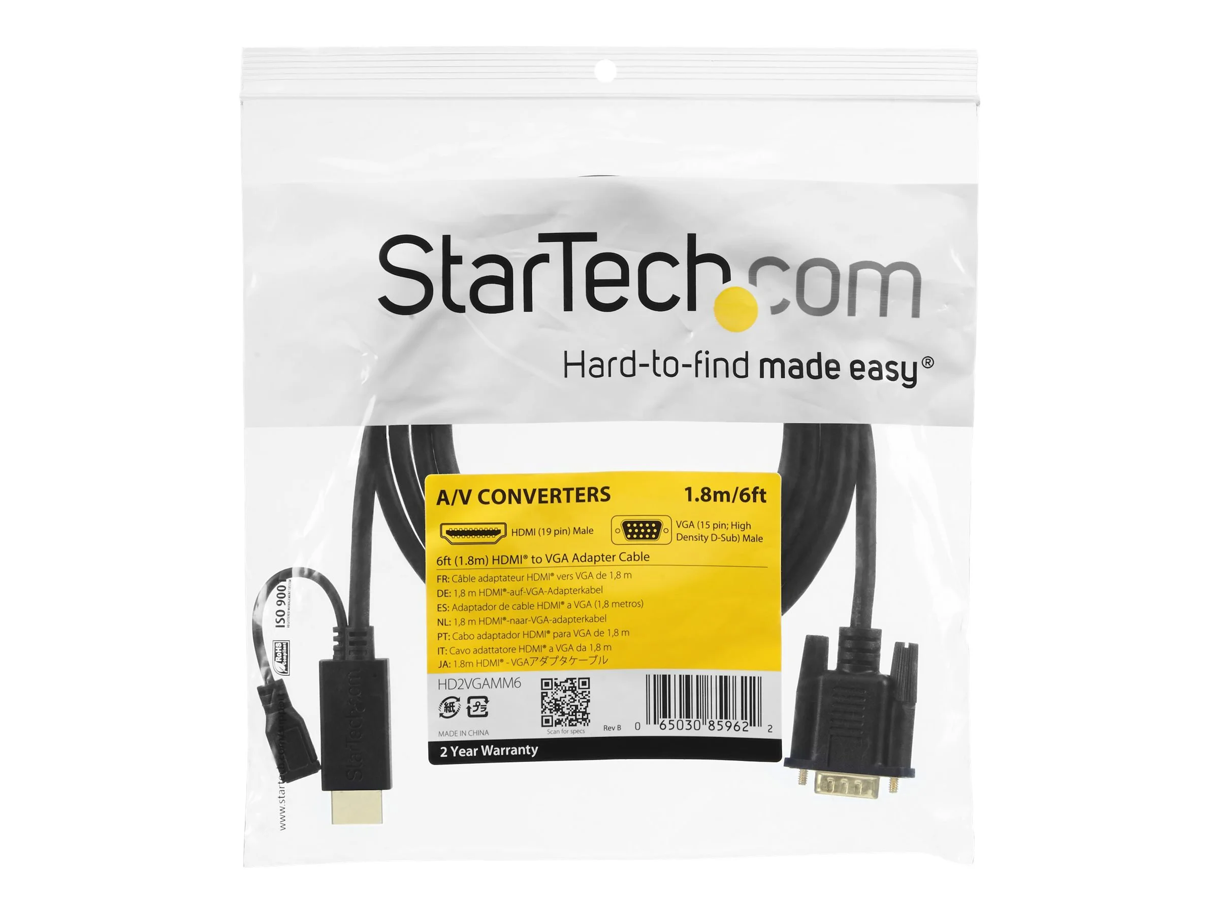 STARTECH 1,8m HDMI VGA Konverter Kabel