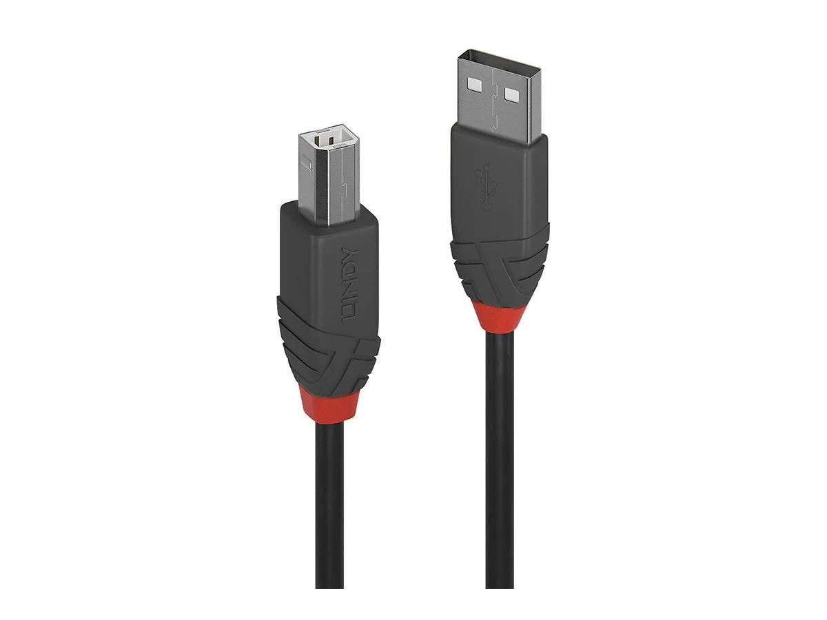 LINDY 0,2m USB 2.0 Typ A/B Anthra Line