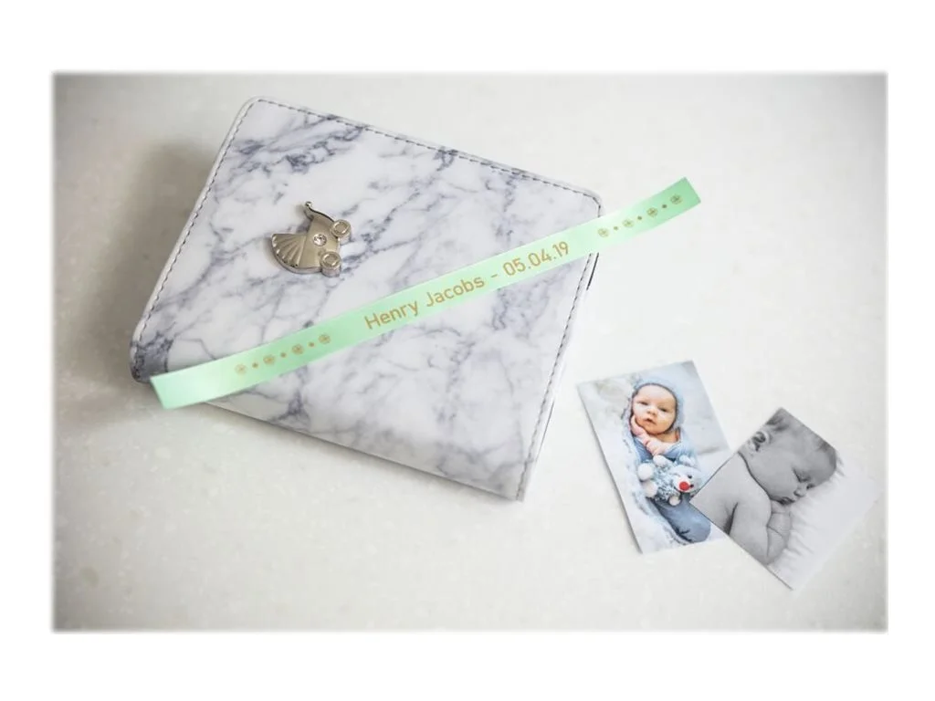 BROTHER P-Touch 12mm mint green/gold