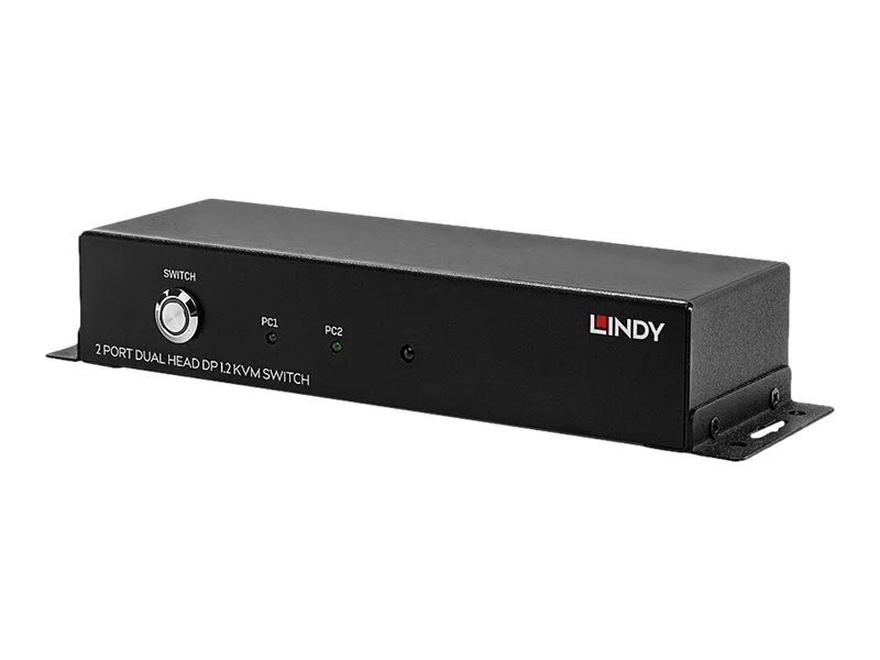 LINDY 2 Port Dual Head DP 1.2 KVM Switch