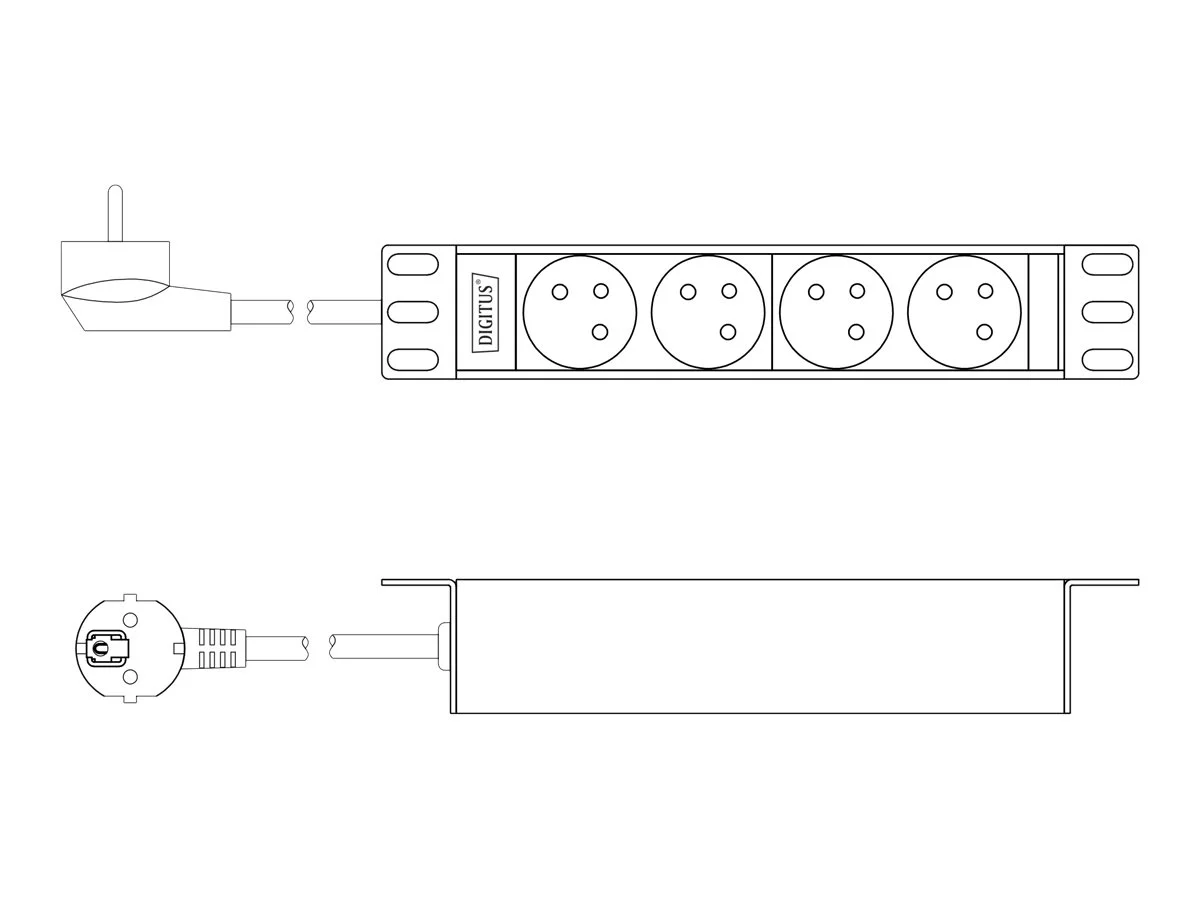 DIGITUS 1U Aluminum PDU 254mm 25,4cm