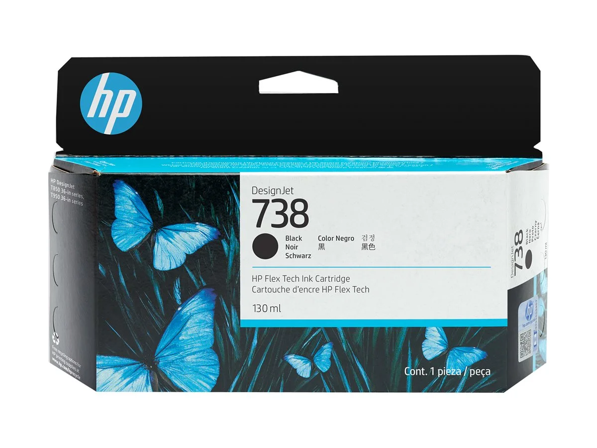 HP 738 130-ml Black DesignJet Ink Cartri