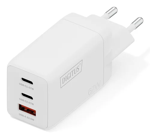 DIGITUS USB GaN Ladegerät 67W 2x USB-C