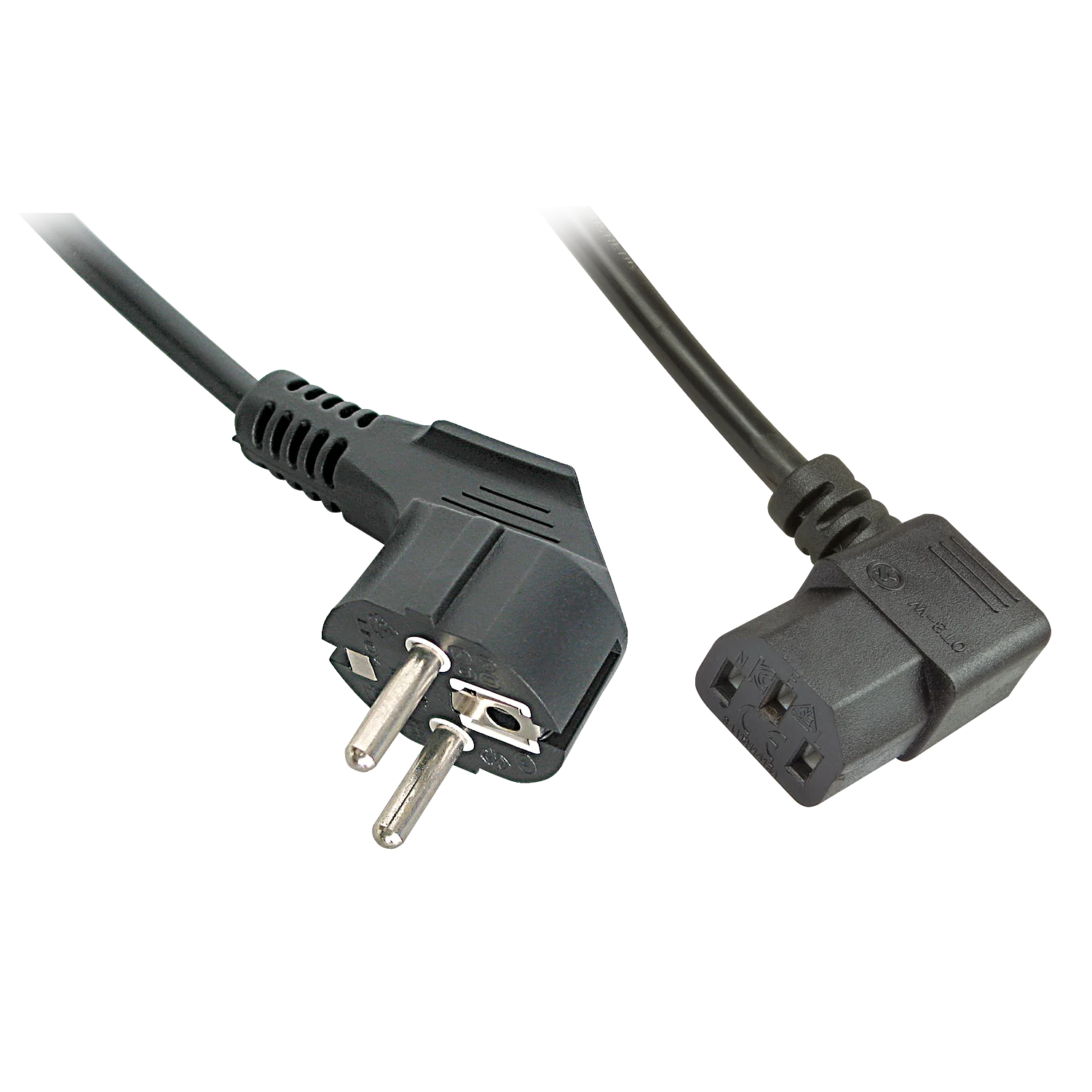 3m Netzkabel Schuko an C13 gewinkelt