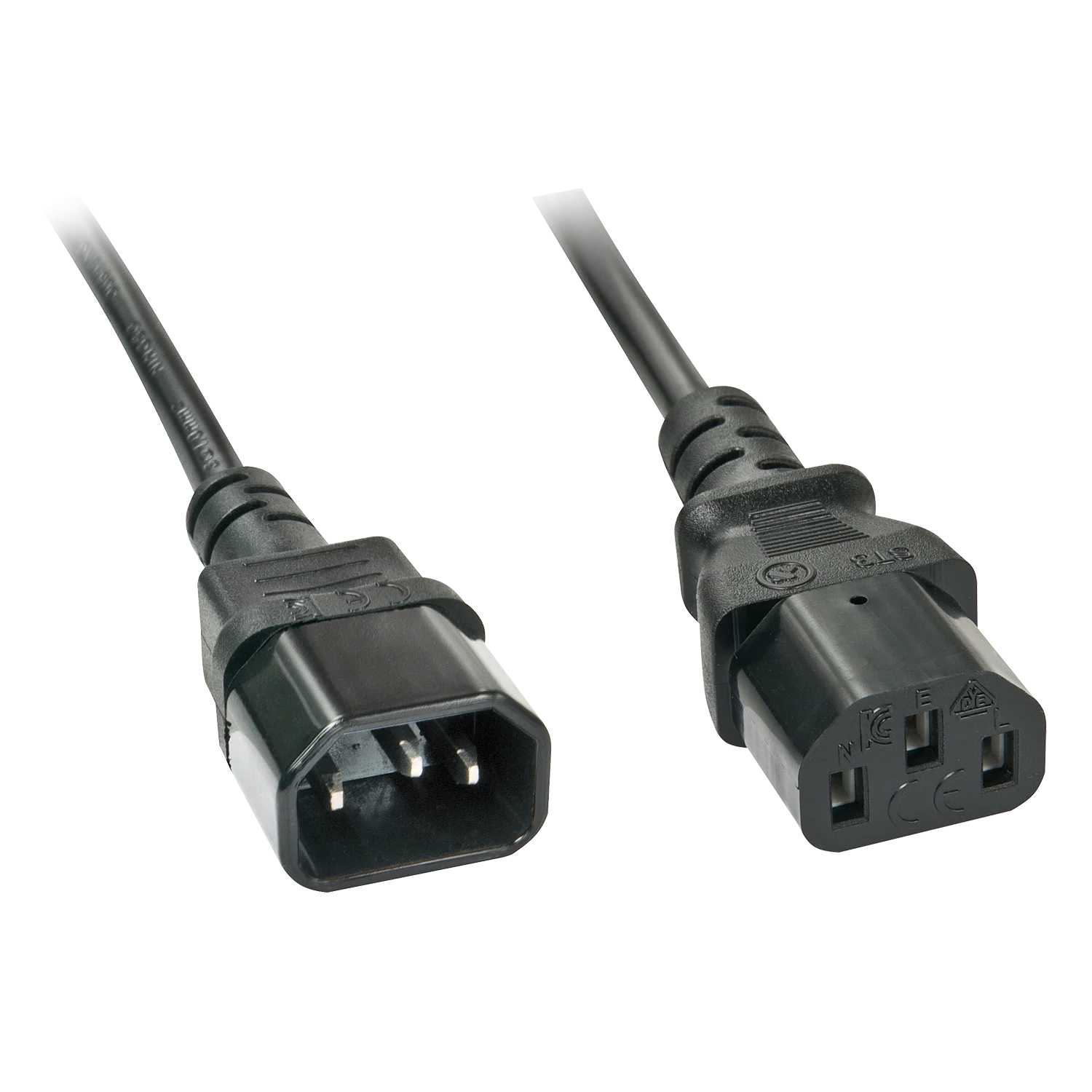 3m Netzverlängerungskabel C14 an C13, schwarz