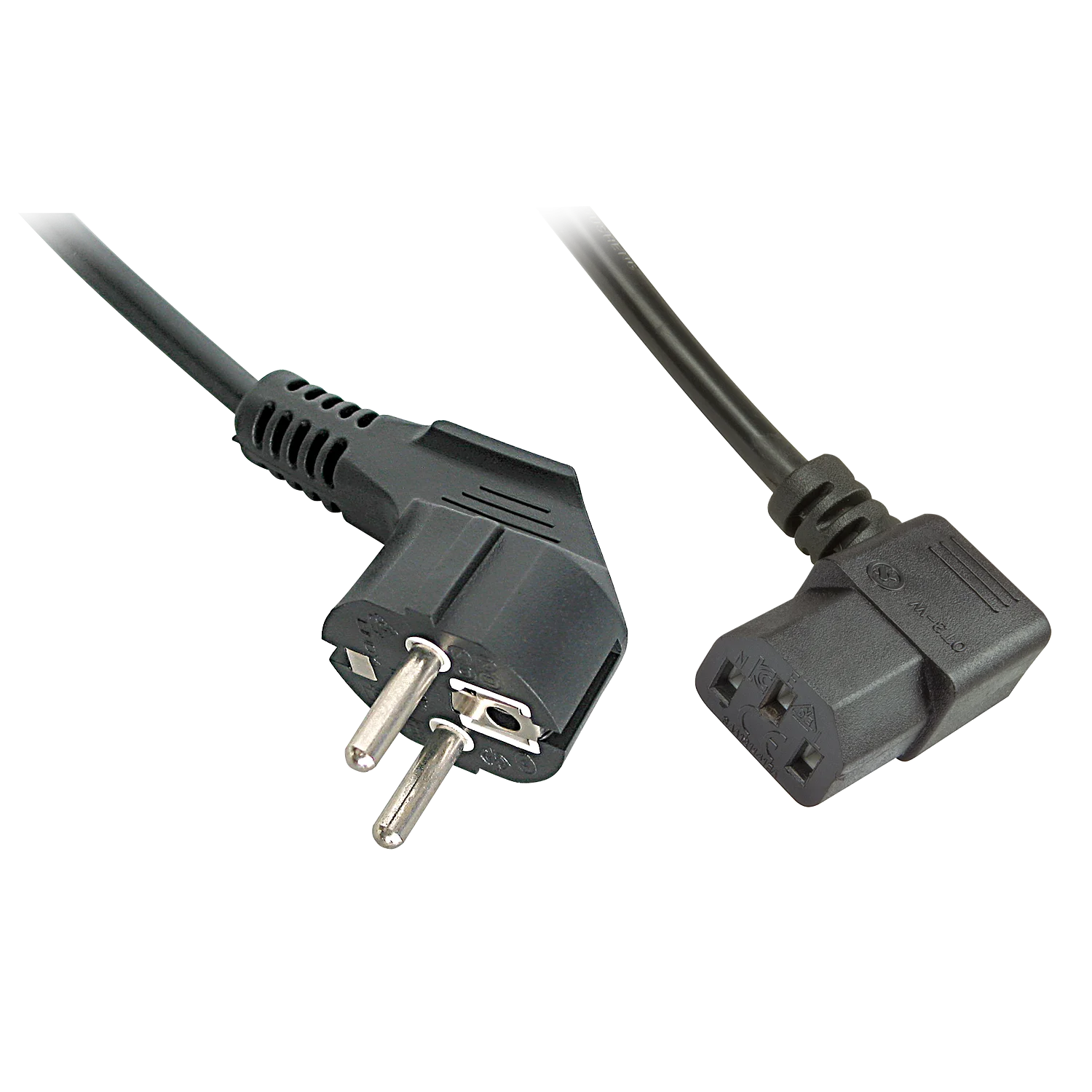 2m Netzkabel Schuko an C13 gewinkelt