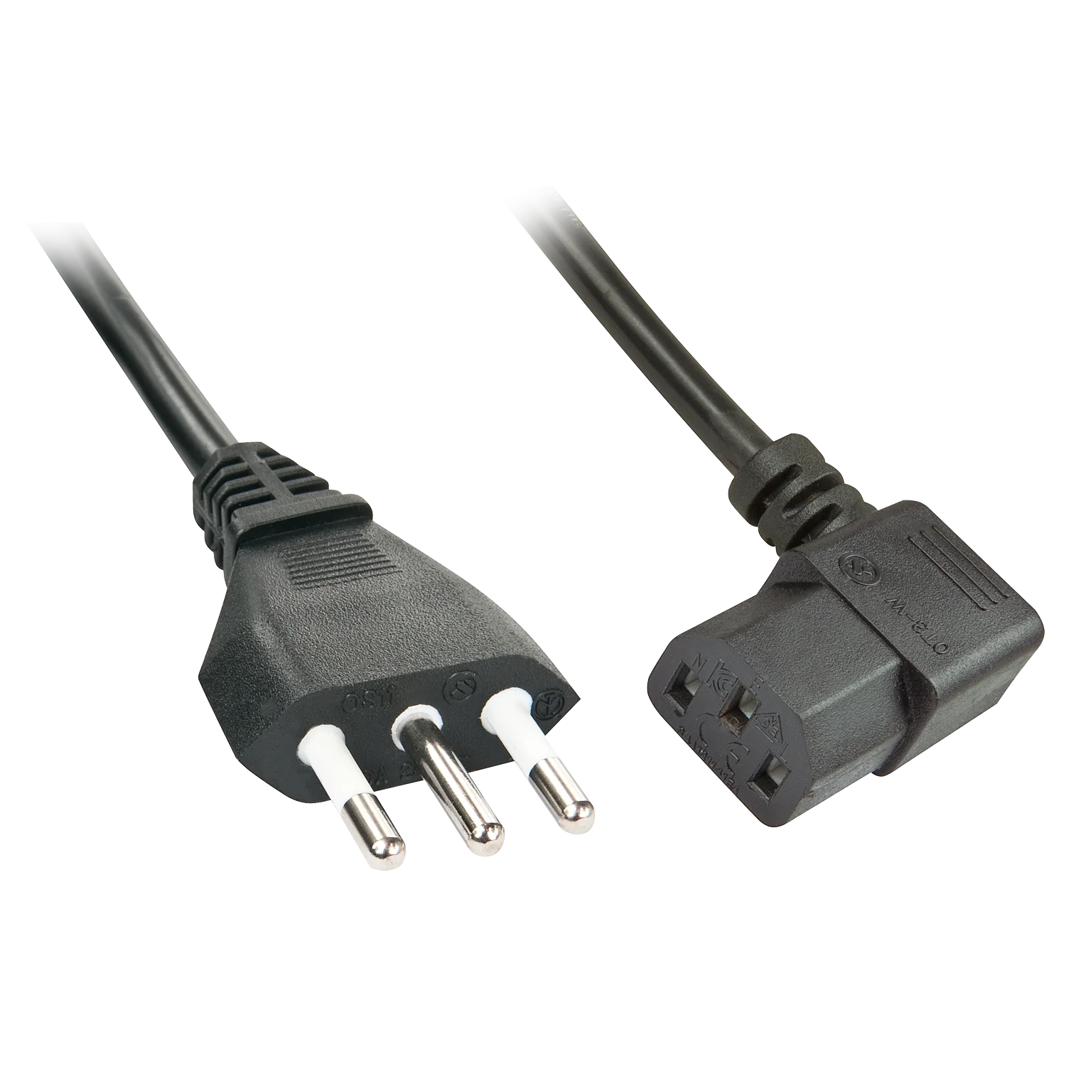 2m Netzkabel IT an C13 gewinkelt