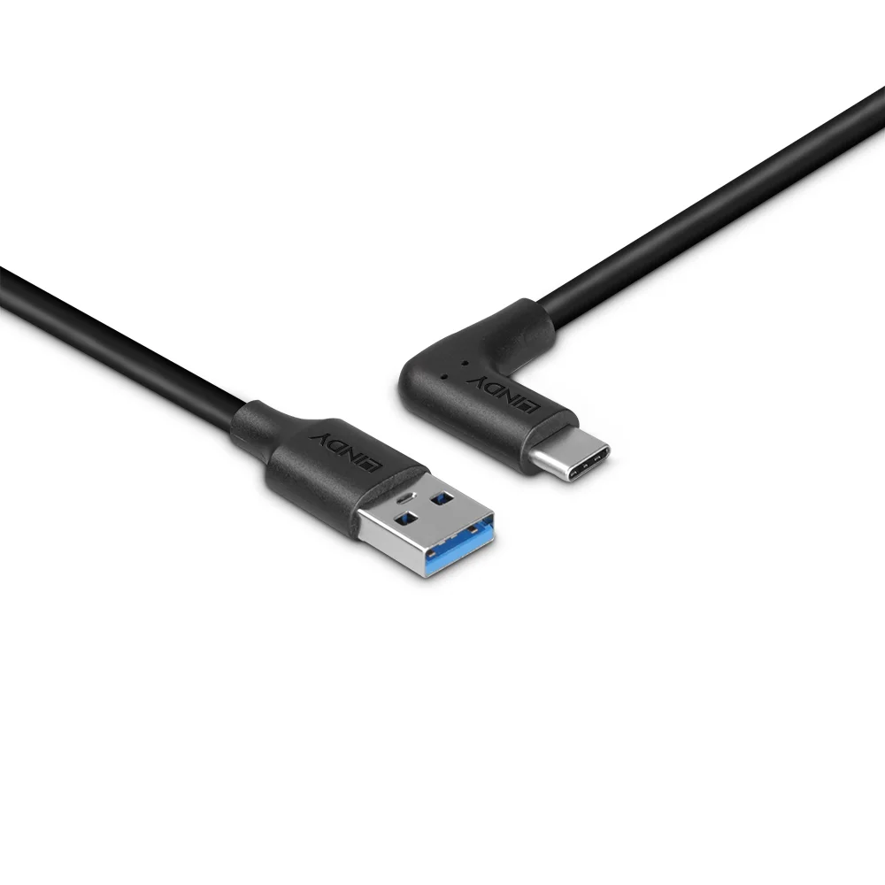 1m USB 3.2 Typ A an C Kabel, 90° gewinkelt, 10Gbit/s
