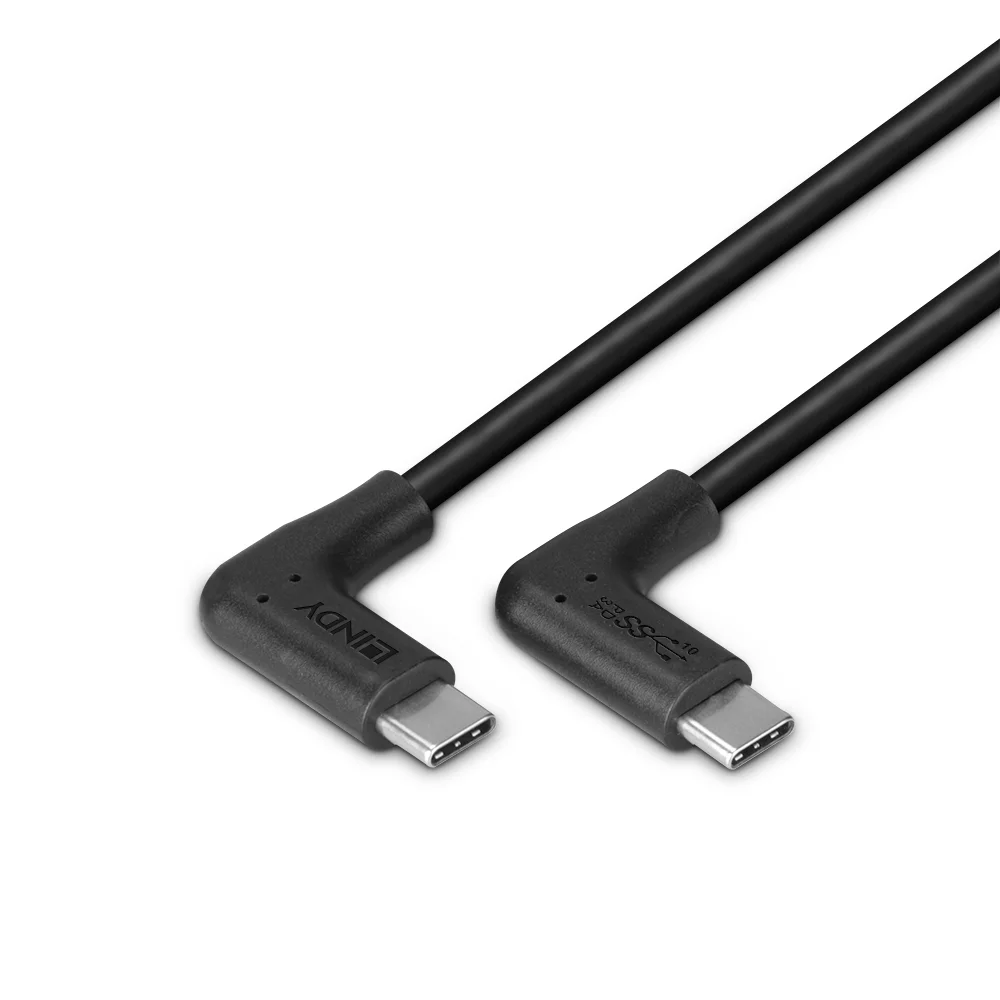 1m USB 3.2 Typ C Kabel, 2 x 90° gewinkelt, 10Gbit/s, 60W PD