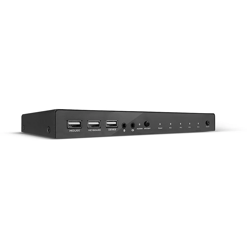 4 Port KVM Switch HDMI 4K60, USB 2.0 & Audio