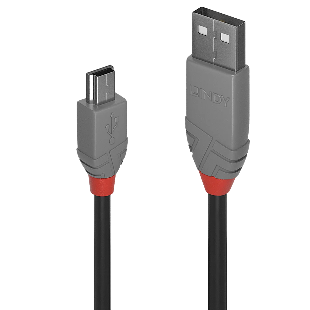 0.2m USB 2.0 Typ A an Mini-B Kabel, Anthra Line