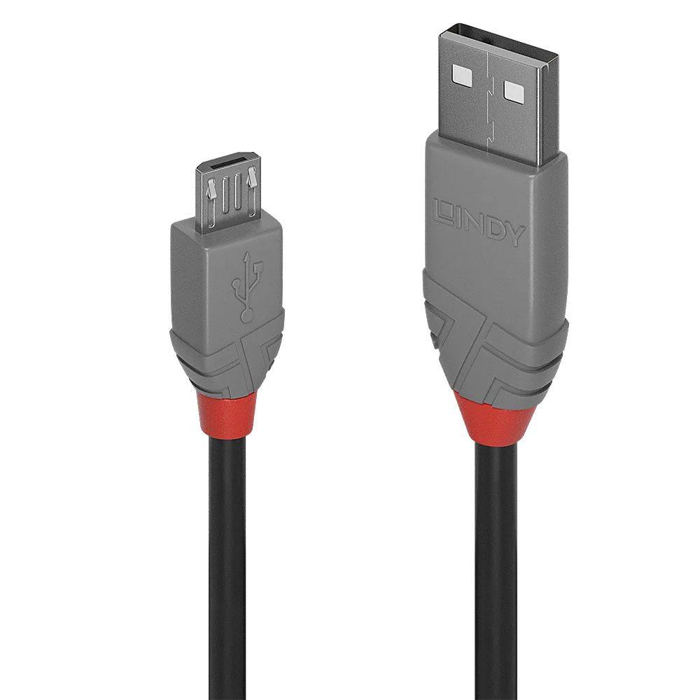 0.2m USB 2.0 Typ A an Micro-B Kabel, Anthra Line