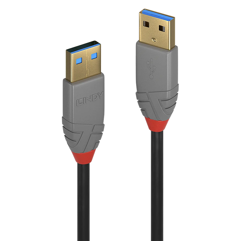 5m USB 3.2 Typ A Kabel, 5GBit/s, Anthra Line
