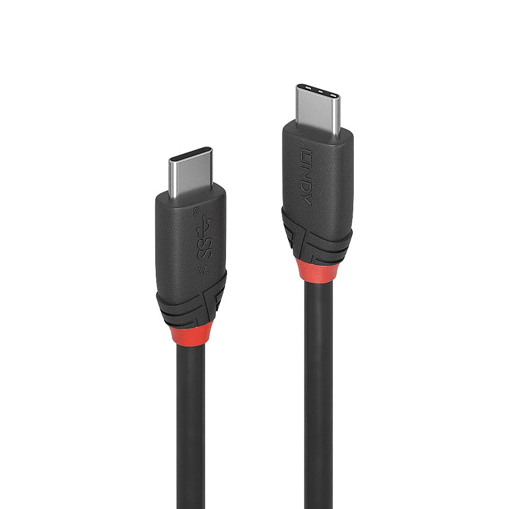 1.5m USB 3.2  Typ C Kabel, 20Gbit/s, 60W PD, Black Line