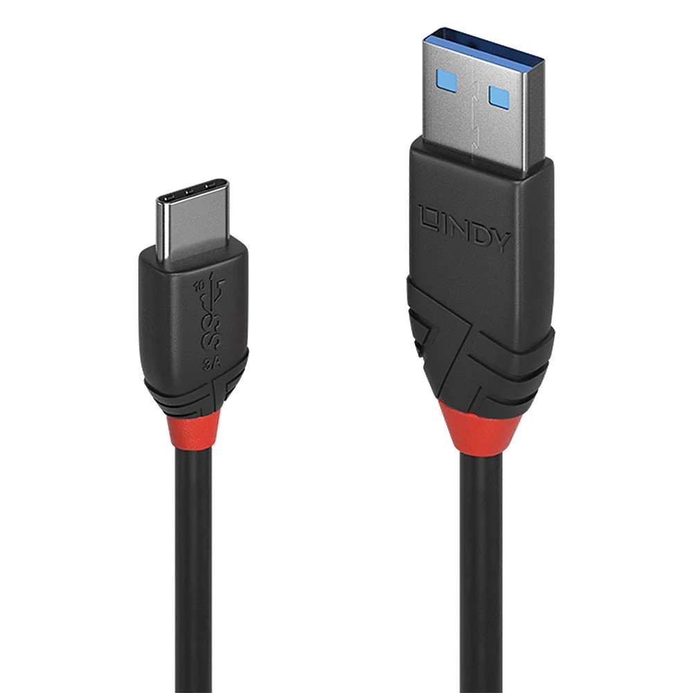 0.15m USB 3.2 Typ A an C Kabel, 10Gbit/s, Black Line