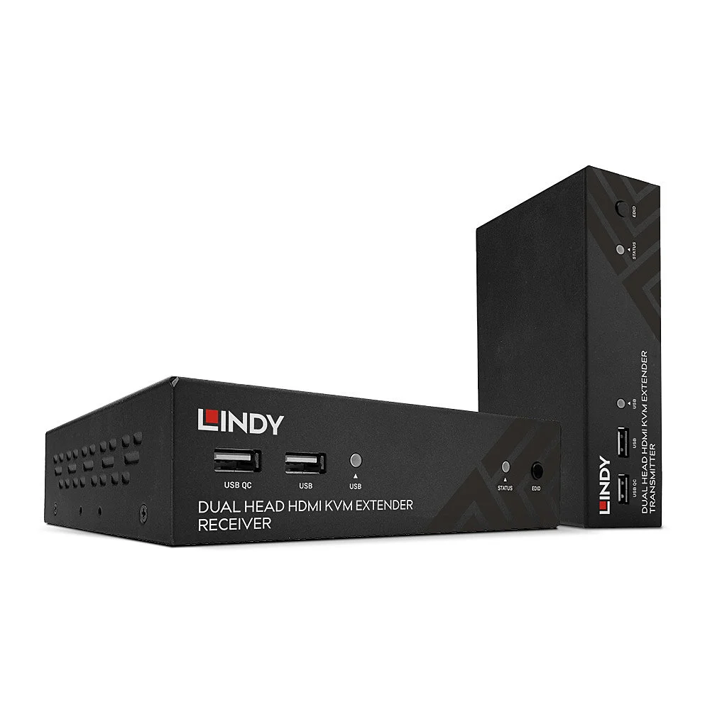 100m Cat.6 Dual Head HDMI, USB, IR & RS232 HDBaseT KVM Extender