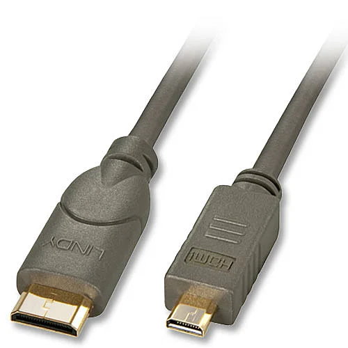 High-Speed-HDMI®-Kabel mit Ethernet, Typ C (Mini) / Typ D (Micro), 1,5m