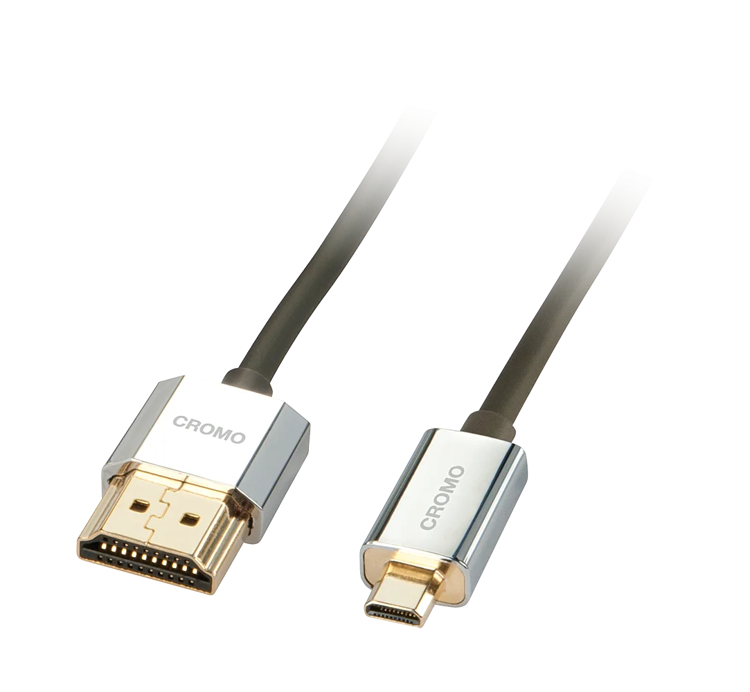 CROMO® Slim High-Speed-HDMI-Kabel mit Ethernet, Typ A/D, 1m