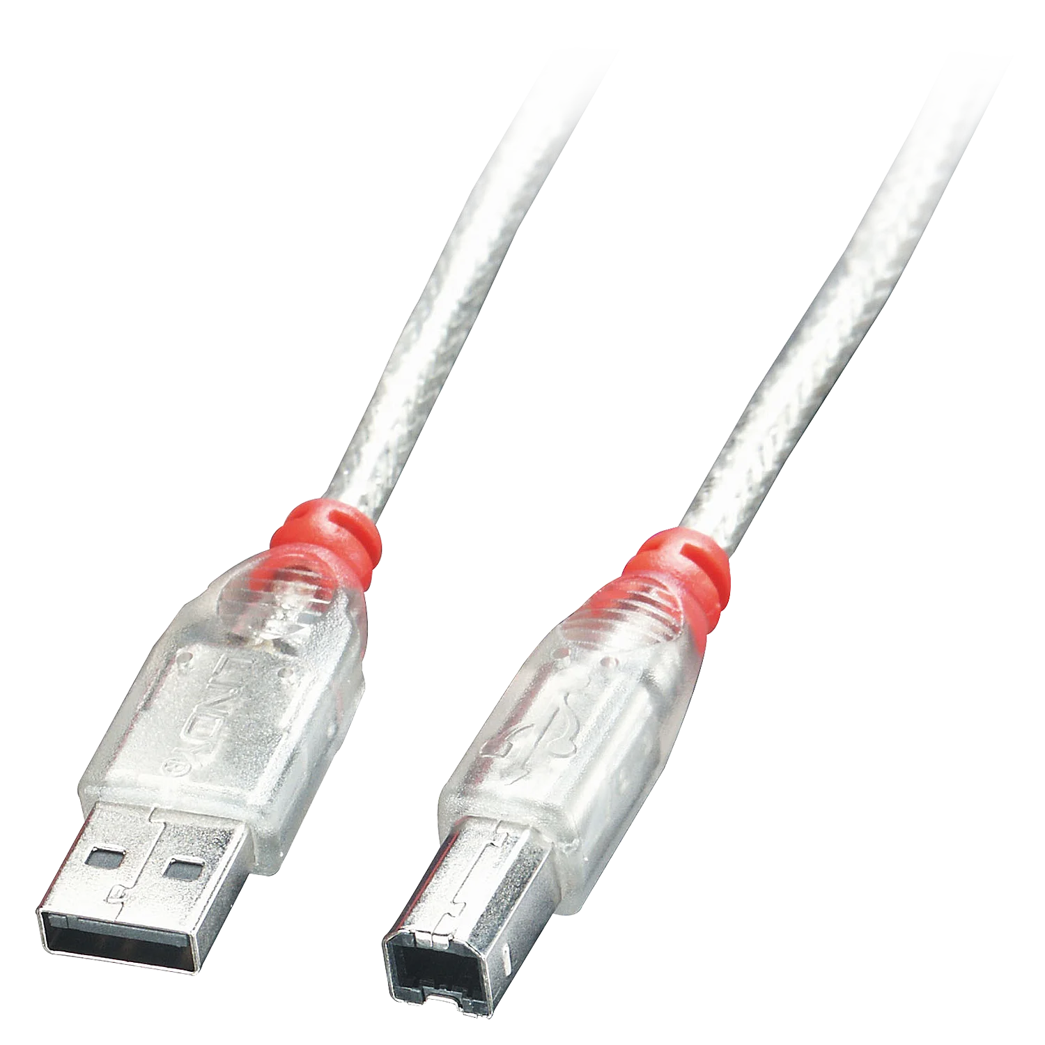 3m USB 2.0 Typ A an B Kabel, transparent