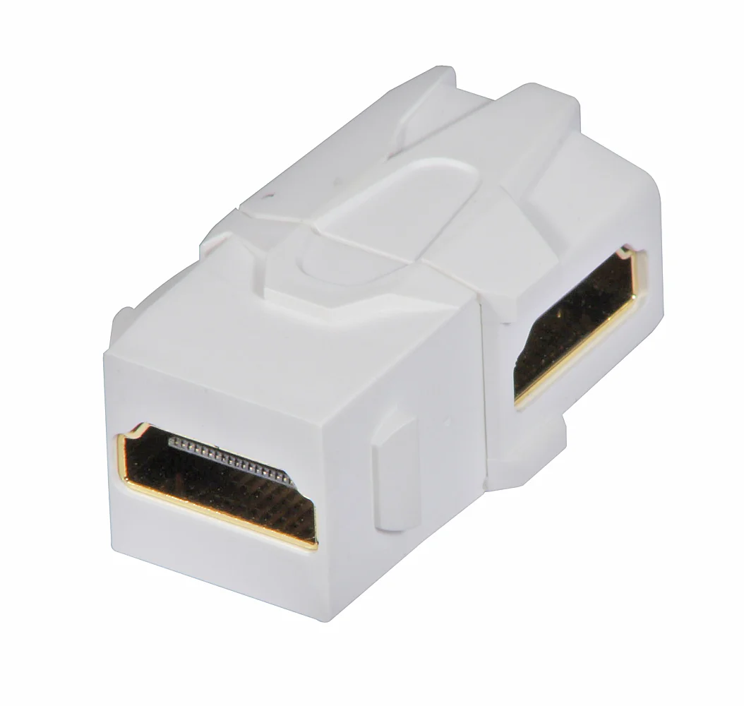 HDMI 90° Doppelkupplung Keystone für AV Wanddosen
