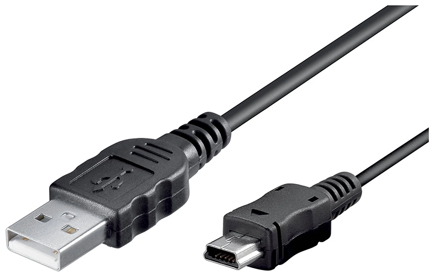 USB 2.0 Kabel. A/MiniB - schwarz - 1,00m