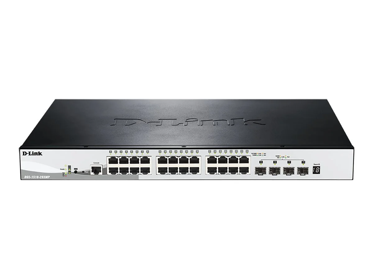 D-Link Switch DGS-1510-28XMP/E 24xGBit PoE (370W)/4xSFP+