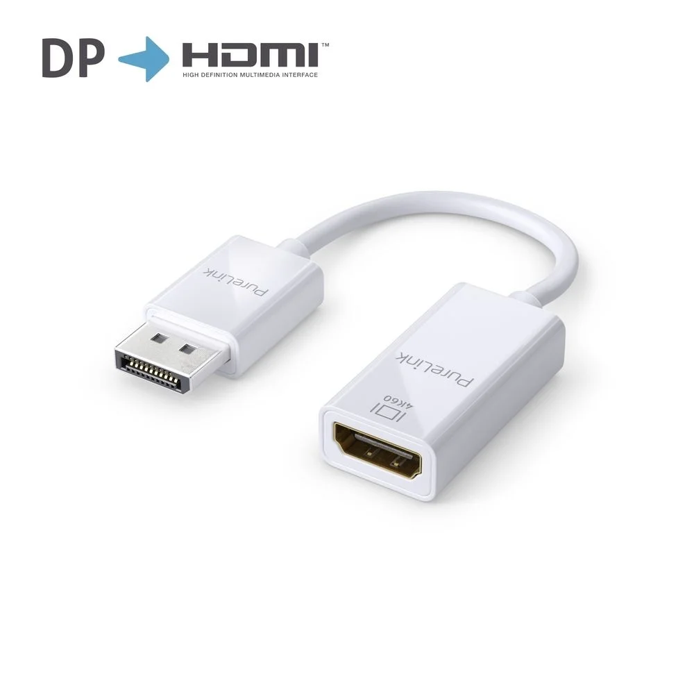 Premium Active 4K DisplayPort/HDMI Portsaver Adapter, weiß