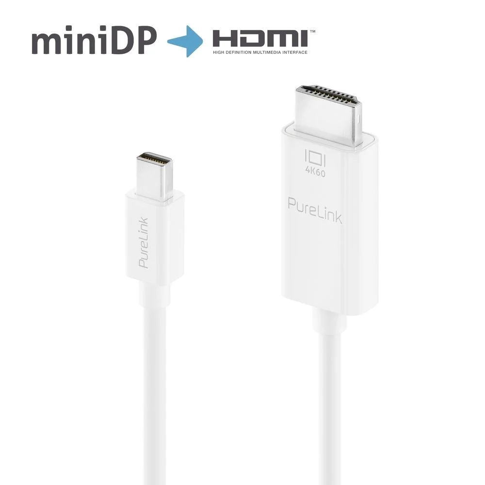 Premium Active 4K Mini DisplayPort / HDMI-Kabel – 2.00m, weiß