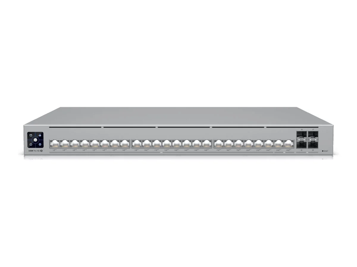 Ubiquiti Switch UniFi 22x2.5G RJ45/2x10G RJ45/4xSFP+ Managed PoE++ 600W 19" Rack-Mountable, 1,3" Touchscreen