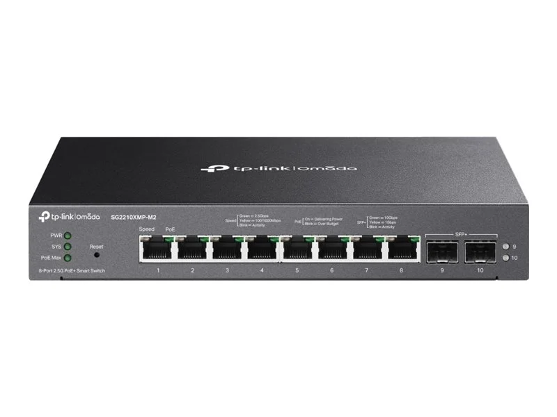 TP-LINK Switch SG2210XMP-M2 10x2,5Gbit/2xSFP+ Managed PoE+ (160W) Omada SDN