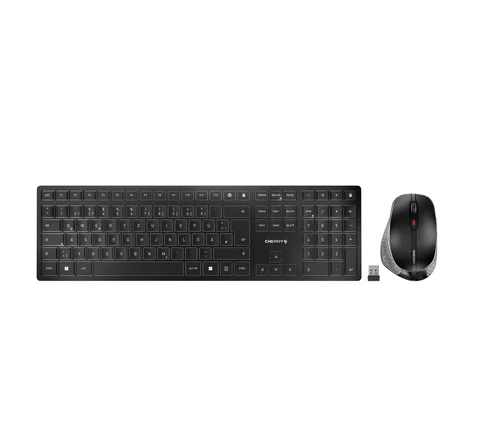 CHERRY Desktop DW 9500 SLIM [DE] WL AES black/grey BT  Lithium Akku - wochenlange Nutzung ohne Aufladung