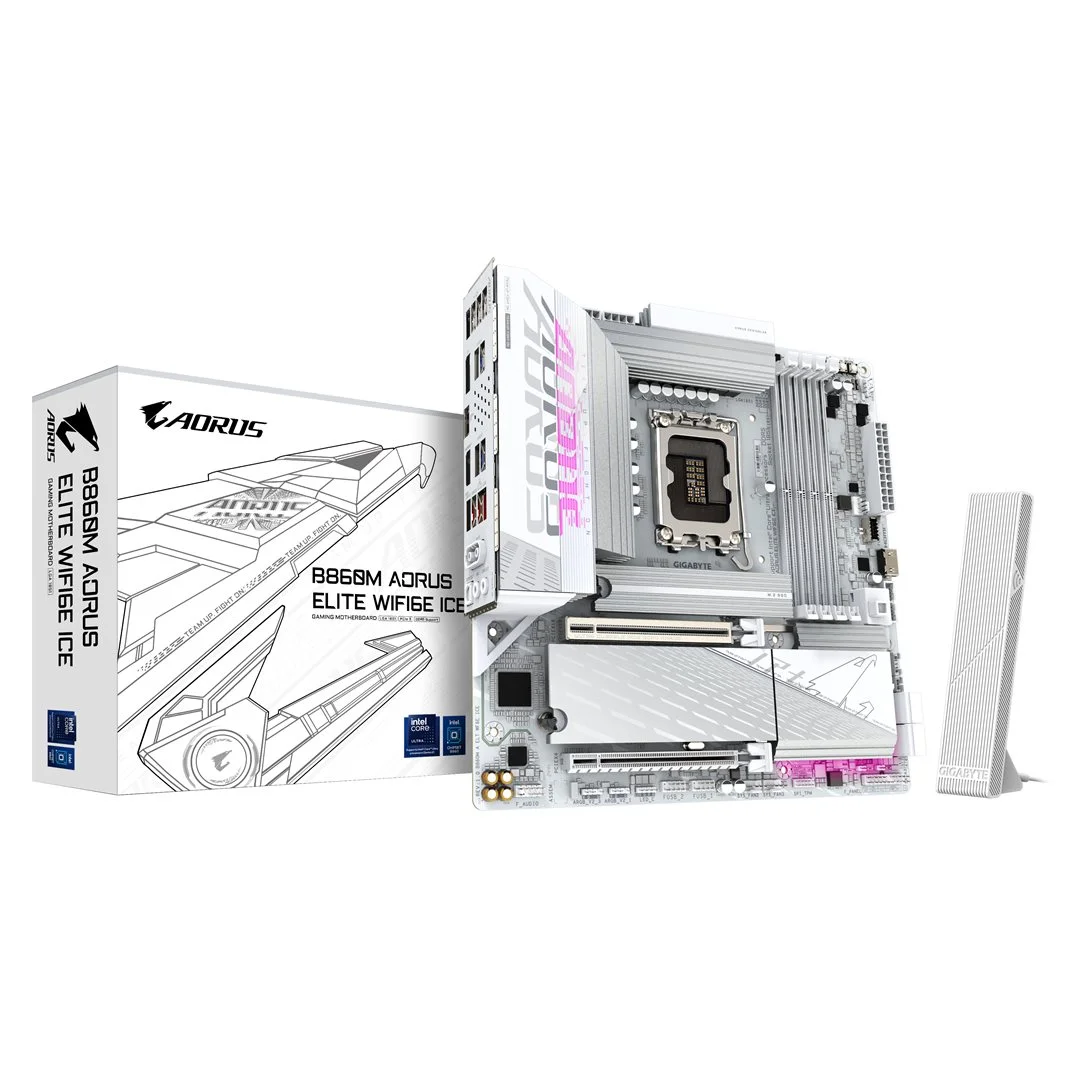 GIGA B860M AORUS ELITE WF6E ICE S1851/DDR5/µATX
