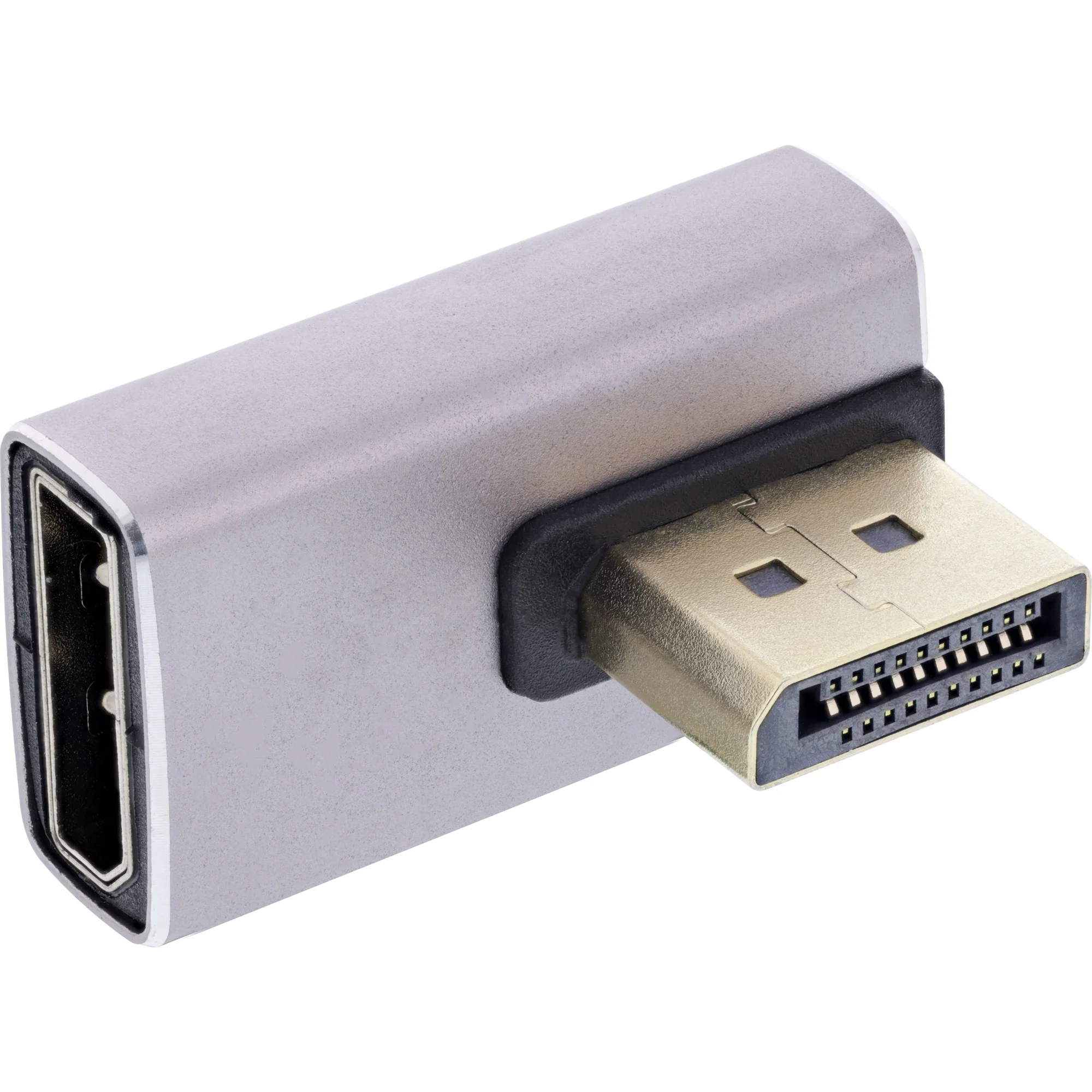InLine® DisplayPort 1.4 Adapter, DisplayPort St/ Bu, 90° vertikal links, 8K