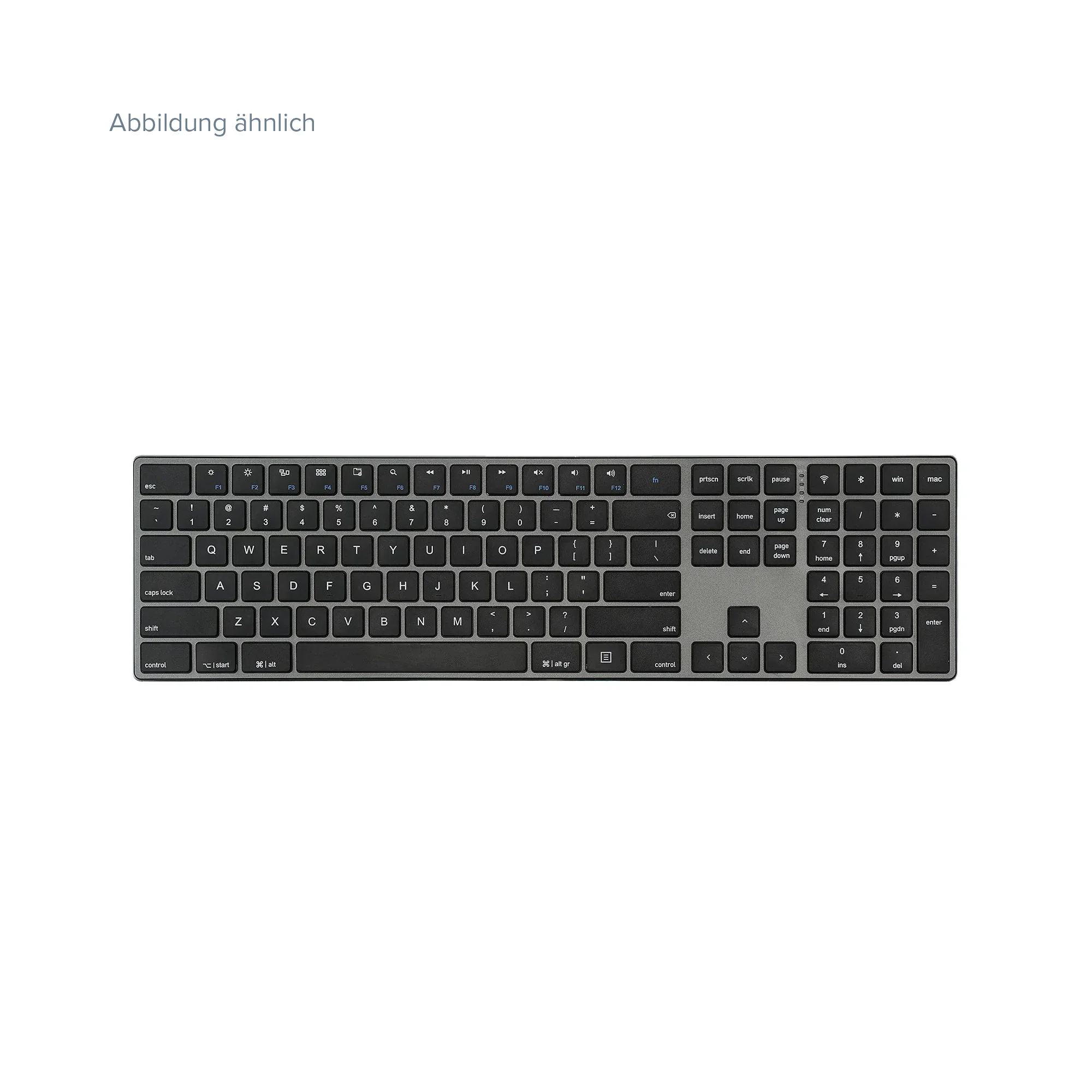 Perixx PERIBOARD-817 DE Kabellose Dual-Mode-Tastatur aus Aluminium, Vollformat