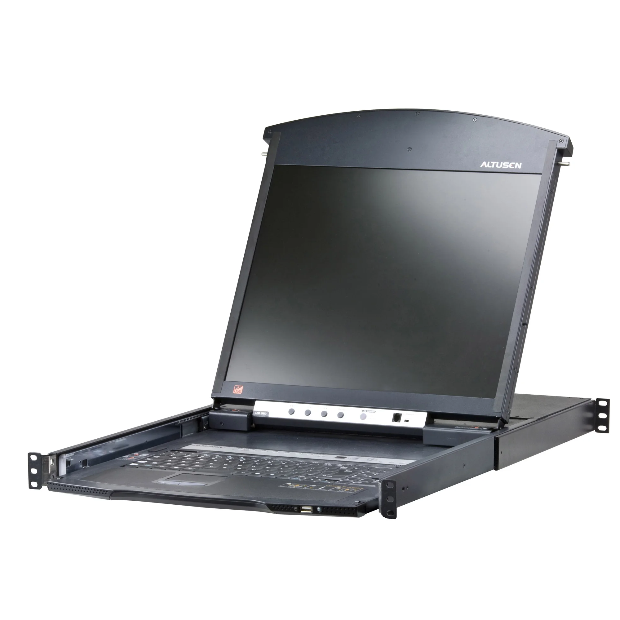 ATEN KL1508AiN UK Cat.5 KVM over IP Switch 8-Port, 19"-LCD, Dual-Rail, UK-Layout