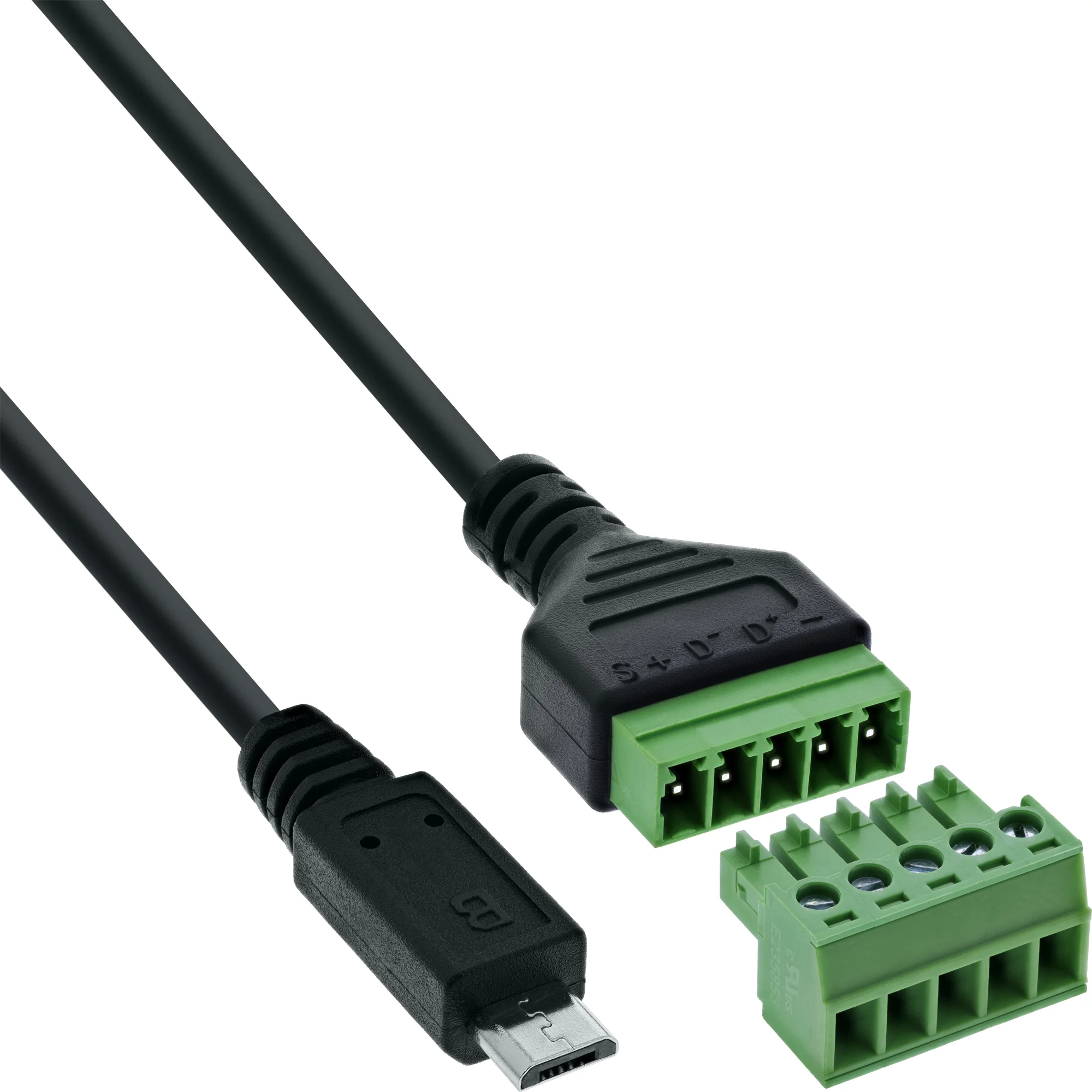 InLine® Micro USB Stecker an Terminalblock, 5-polig, mit Kabel