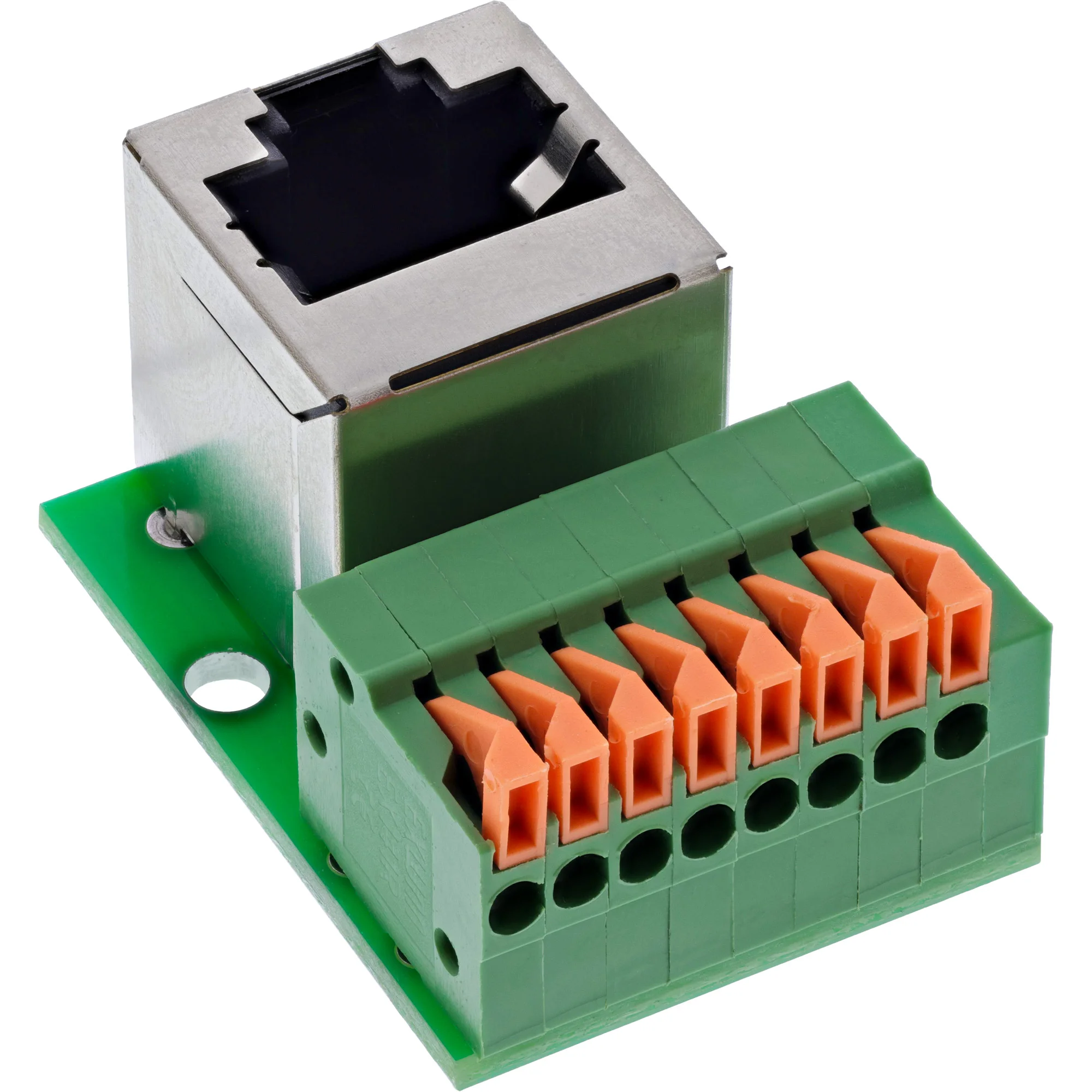 InLine® RJ45 Buchse an Push-In-Klemme, 8-polig, Cat.5e, gewinkelt