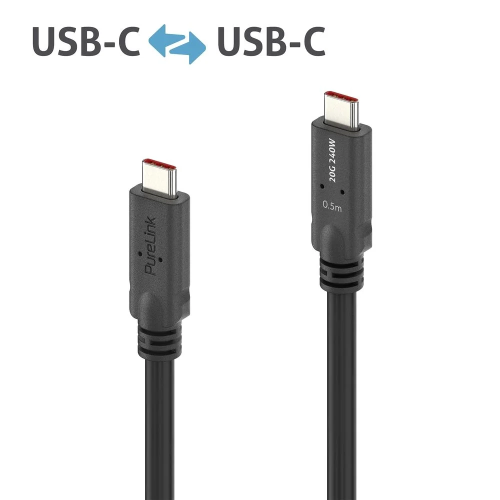 Premium USB4 Gen2 Micro-Coax USB-C Kabel mit E-Marker, 0.50m