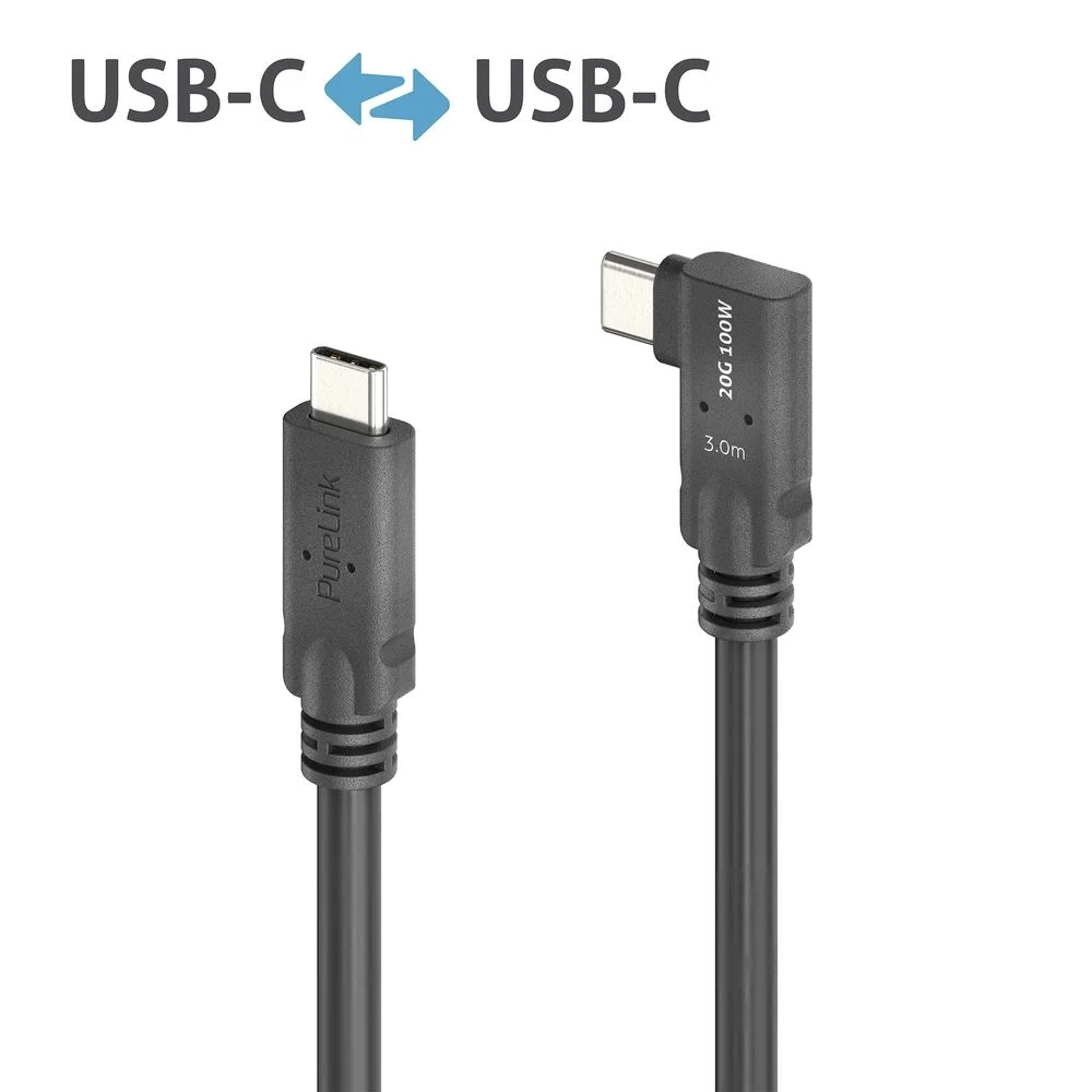 Premium USB4 Gen2 Micro Coax USB-C 90° (Links/Rechts) Kabel, 3.00m