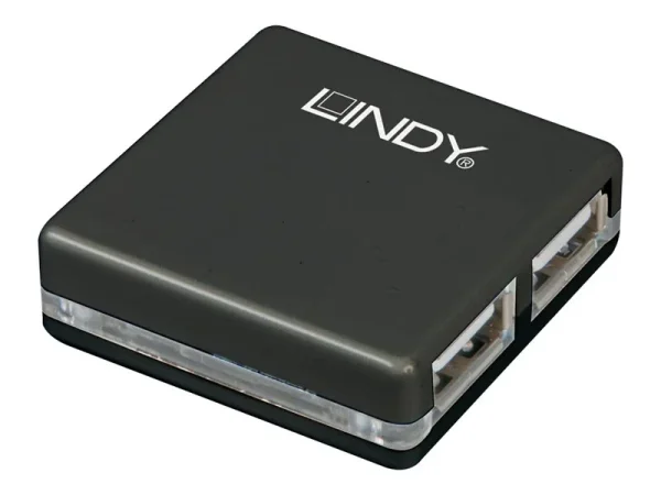 LINDY USB 2.0 Mini Hub 4 Port, 4x4cm