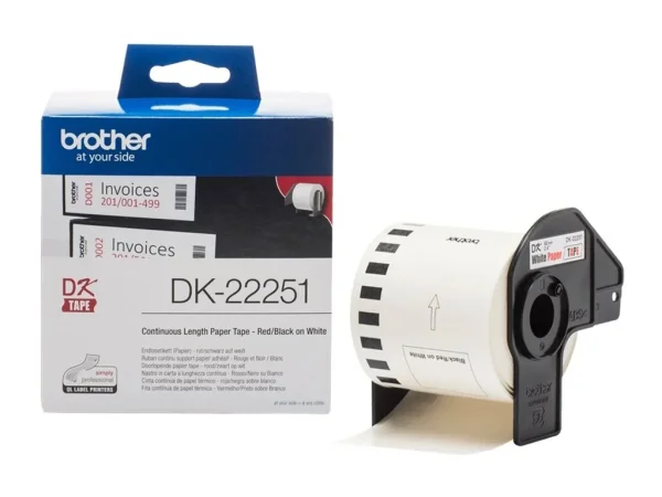 BROTHER Endlosband 62mm Schwar-Rot/Weiss