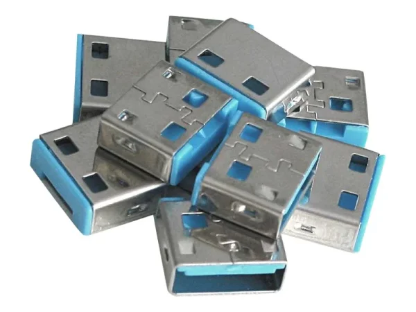 LINDY 10 USB Portschloesser BLAU