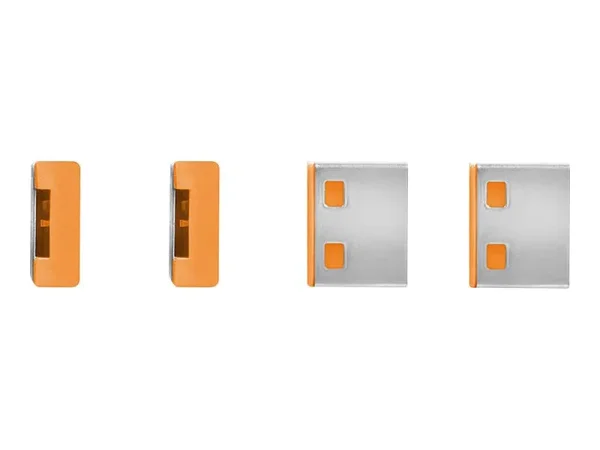 LINDY USB Portschloesser 4xORANGE+Key