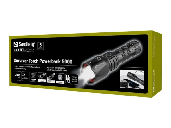 SANDBERG Survivor Torch Powerbank 5000