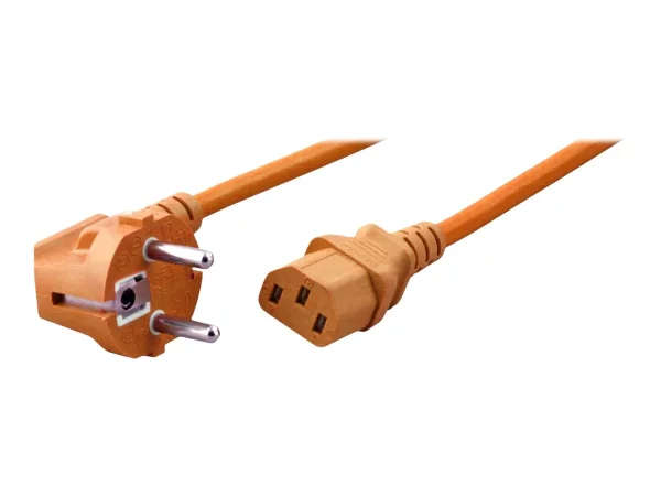 EFB Netzkabel auf C13 90Grad 1,8m orange